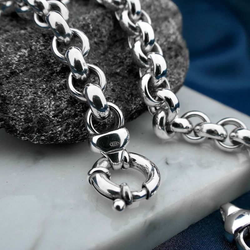 Image 2 of Silver jasseron link necklace