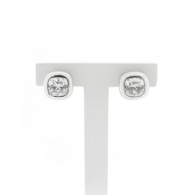 Image 1 of Silver stud earrings with zirconia