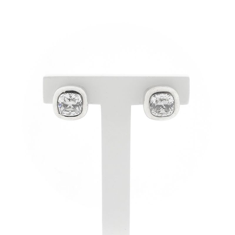 Image 1 of Silver stud earrings with zirconia
