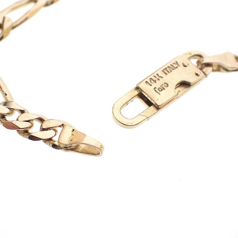Image 2 of Gold long Figaro link chain