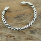 Image 2 of Silver solid twisted clamp bracelet | Ø 55 mm