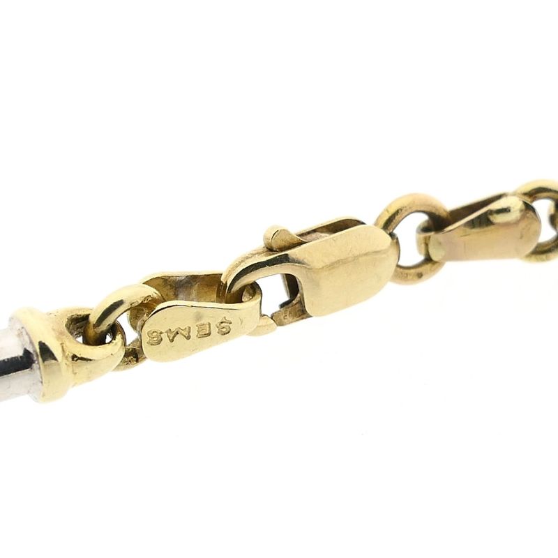 Image 3 of Bicolor Gold Bar Link Bracelet