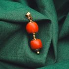 Image 5 of Vintage gold pendant with red coral