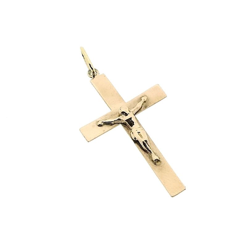 Image 7 of 9 carat rose-colored pendant of a cross with corpus