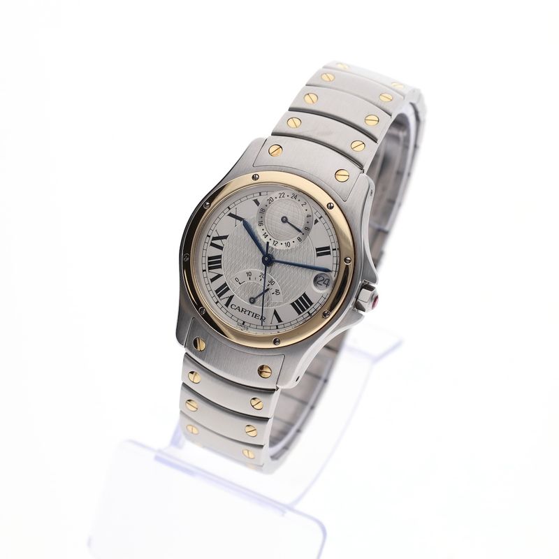 Image 2 of Cartier Santos Ronde Aviator '150 Years Limited Edition' W20038R3; Automatic watch with GMT