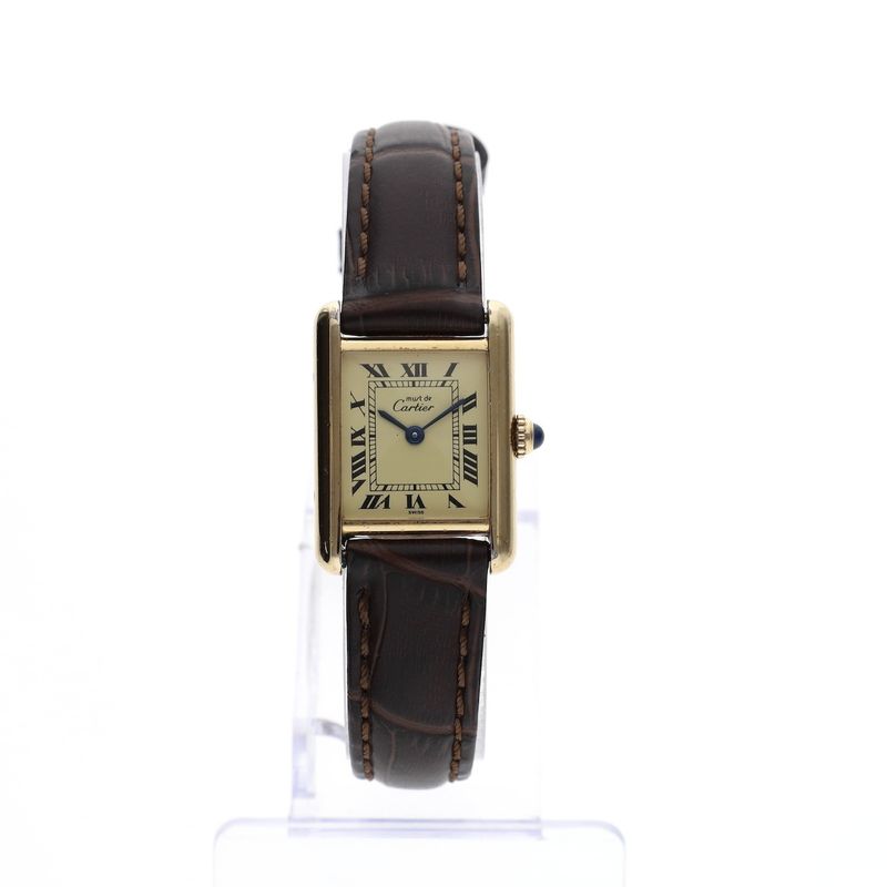 Image 14 of Cartier Tank Vermeil 5057001; Vintage ladies watch