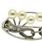 Image 2 of White gold brooch with diamond and pearl