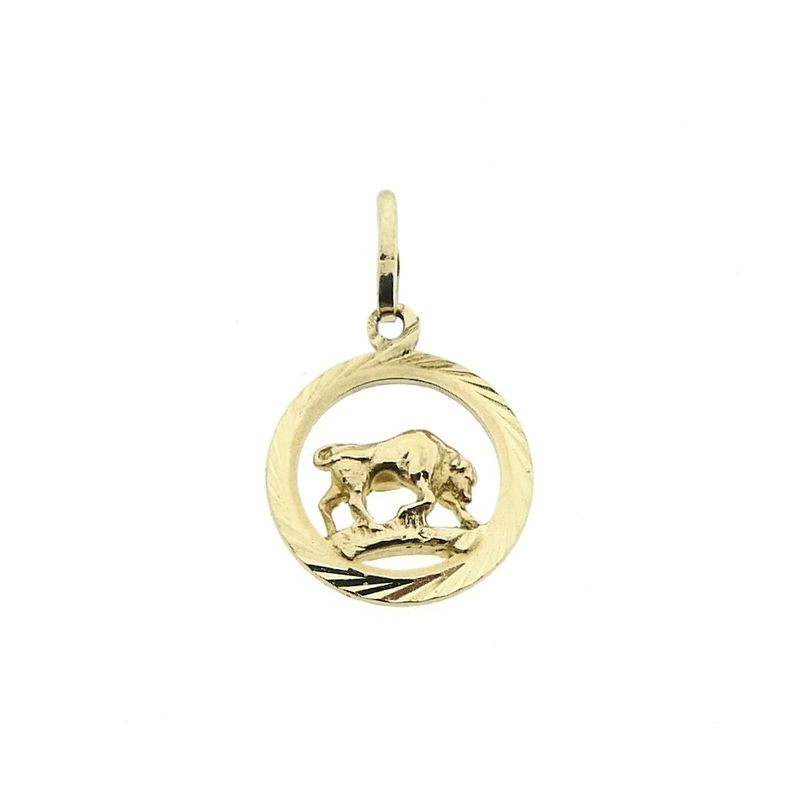 Image 1 of Gold zodiac sign pendant; Capricorn