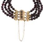 Image 4 of Antique garnet bead bracelet with gold decorative clasp with pearl