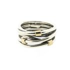Image 3 of Pandora ring; Silver with gold; Rope