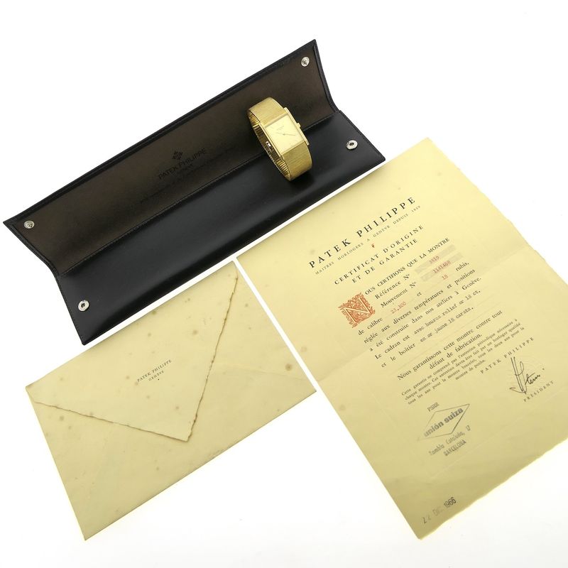 Image 4 of Patek Philippe Gondolo; 18k gold men's watch with papers from 1966