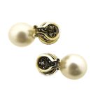 Image 3 of Utopia gold earrings with pearl and diamonds; 1.54 ct.