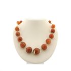 Image 2 of Carnelian bead necklace strung on gold