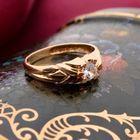 Image 2 of Gold solitaire ring with zirconia