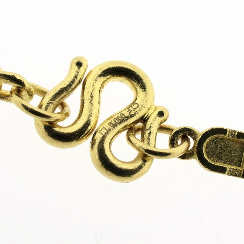 Image 3 of Exclusive gold anchor link necklace with traditional S-clasp in 24 kt.
