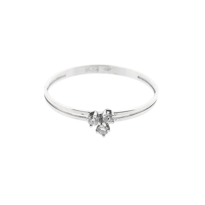 Image 3 of White gold ring with diamonds; 0.075 ct.