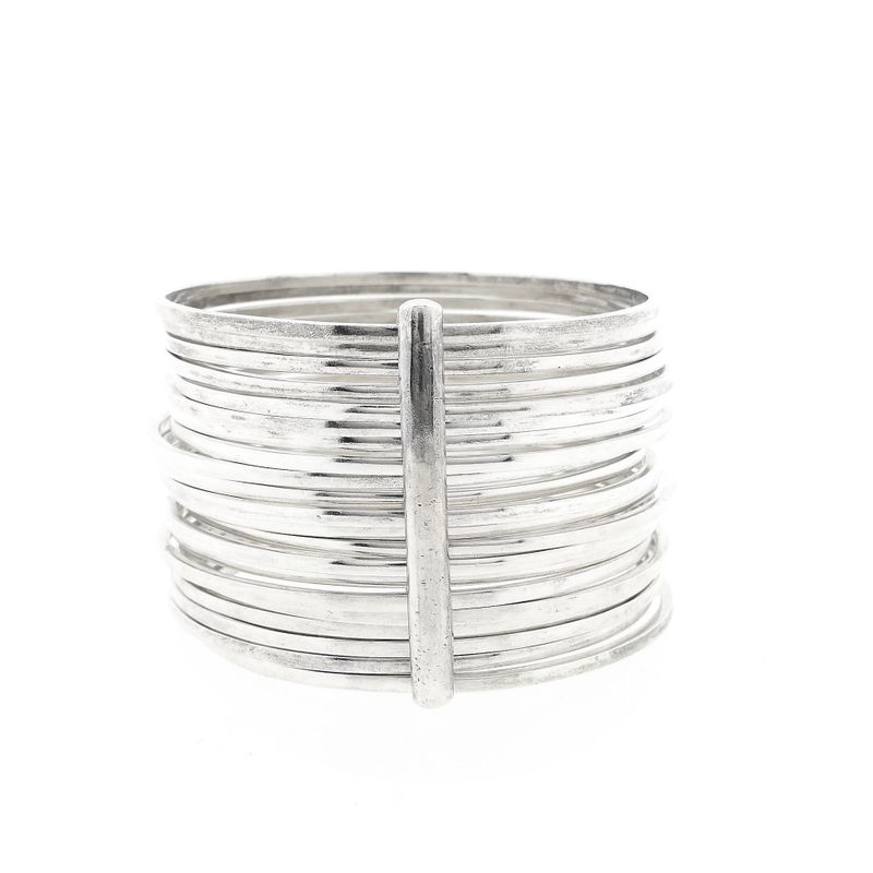 Afbeelding 3 van Vintage zilveren ringenarmband; Ø 69,8 mm 