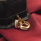 Image 7 of Gold hoop earrings with zirconia; Ø 15.2 mm