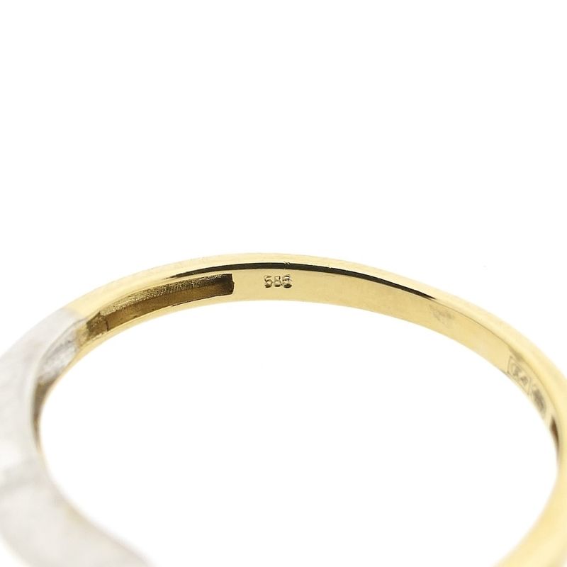 Image 8 of Two-tone gold solitaire ring with zirconia