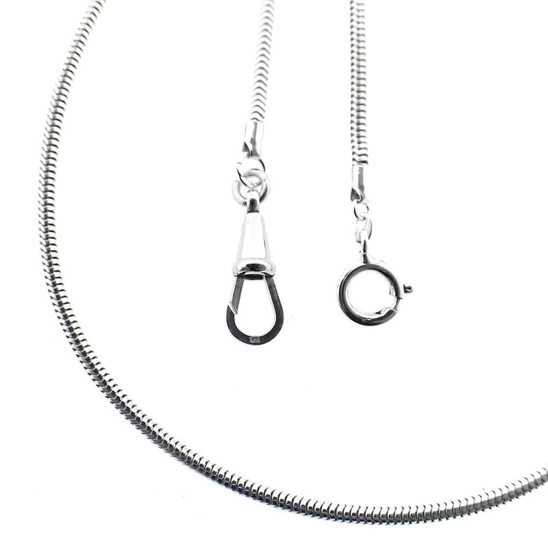 Image 1 of Silver snake link chain with lobster clasp | 48 cm