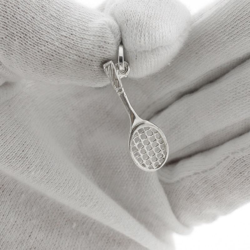 Image 1 of Silver pendant of a tennis racket