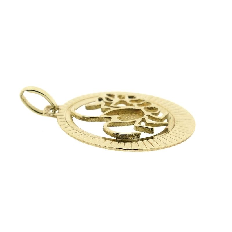 Image 11 of Gold zodiac sign pendant; Cancer