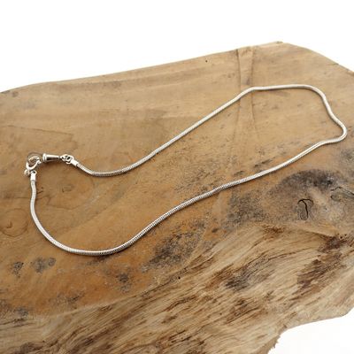 Image 2 of Silver snake link chain with lobster clasp | 48 cm