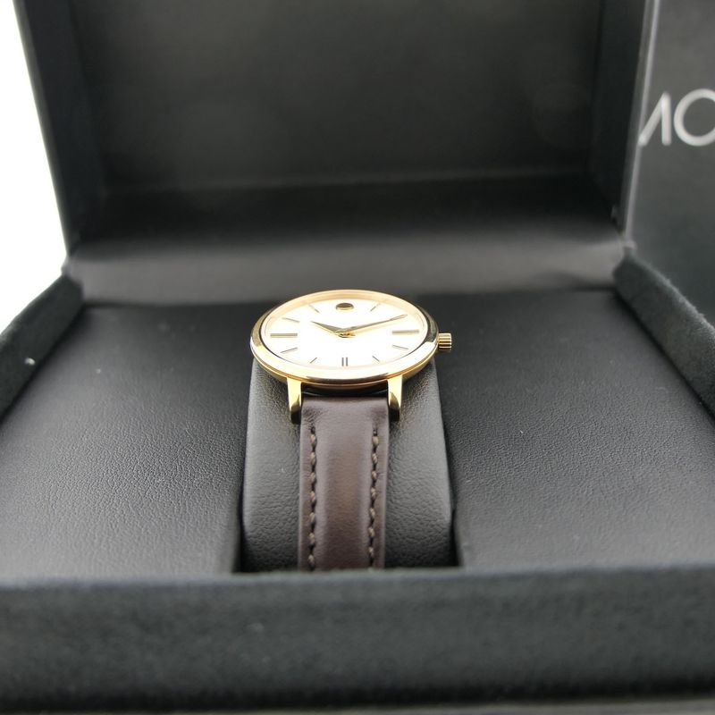 Image 11 of Movado Ulta Slim; Gold-plated women's watch with white dial; 0607096