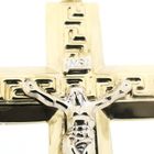 Image 4 of Two-tone gold pendant of a large cross with corpus INRI.