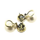Image 4 of Utopia gold earrings with pearl and diamonds; 1.54 ct.