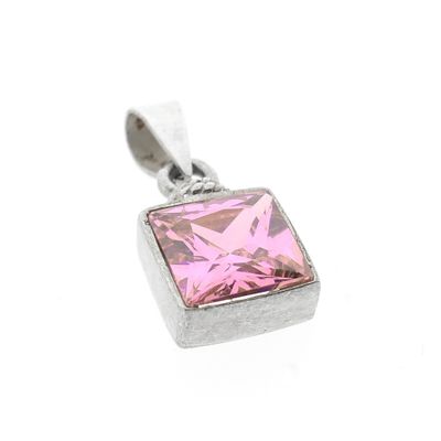 Image 2 of Silver pendant with pink zirconia