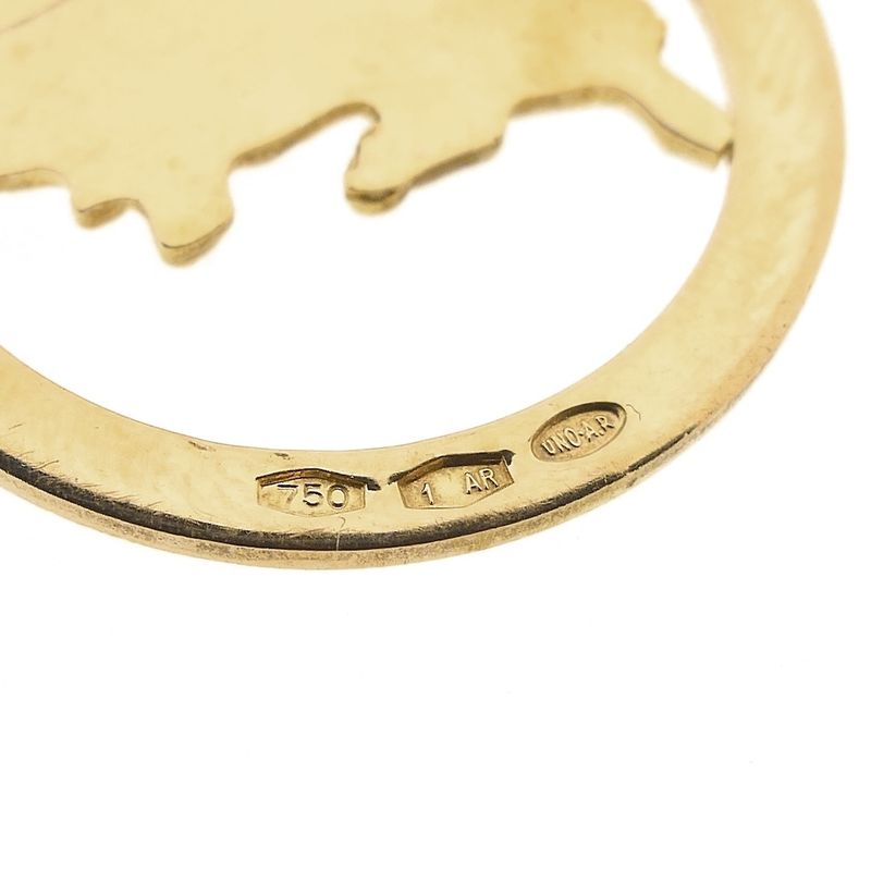 Image 6 of 18 carat gold zodiac sign pendant; Taurus