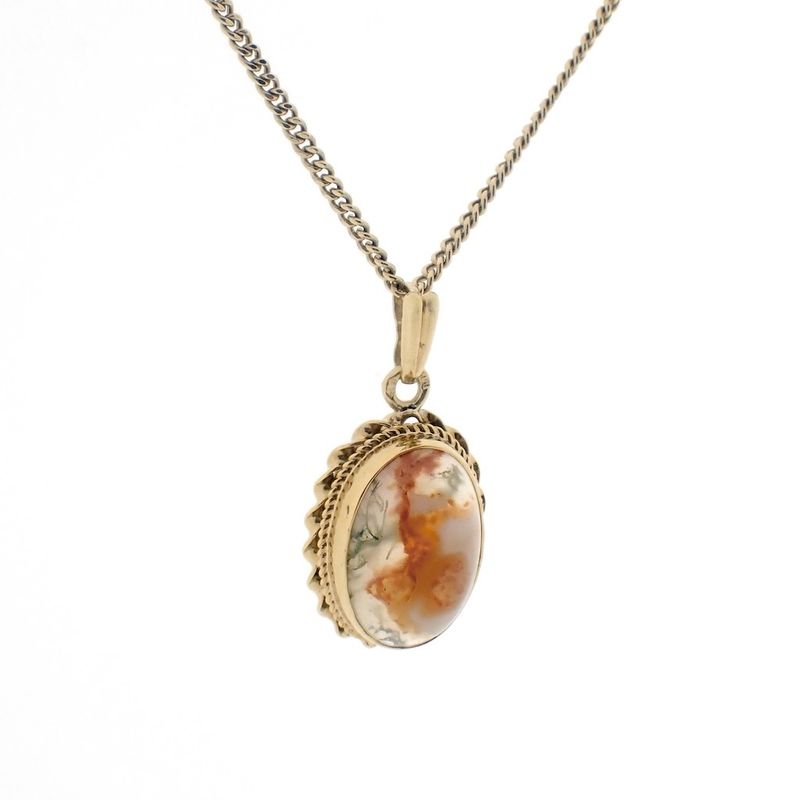 Image 6 of Gold pendant with moss agate | Vintage