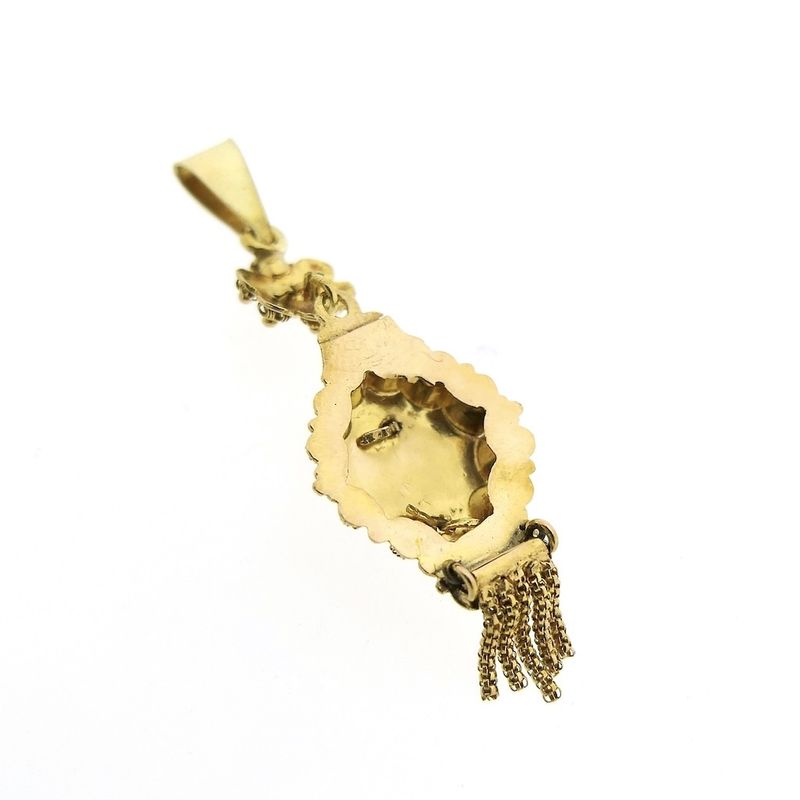 Image 7 of Antique gold pendant of a hat bell