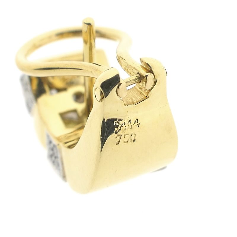 Image 11 of Gold stud earrings set with diamonds; 0.70 ct.