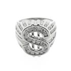 Image 2 of Silver men's ring with a dollar sign and zirconia