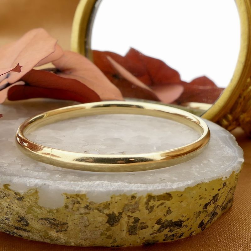 Image 2 of Gold smooth slave bracelet | Ø 60 mm