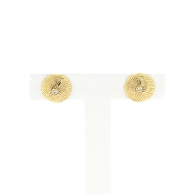 Image 1 of Gold stud earrings with diamond 0.01 ct.