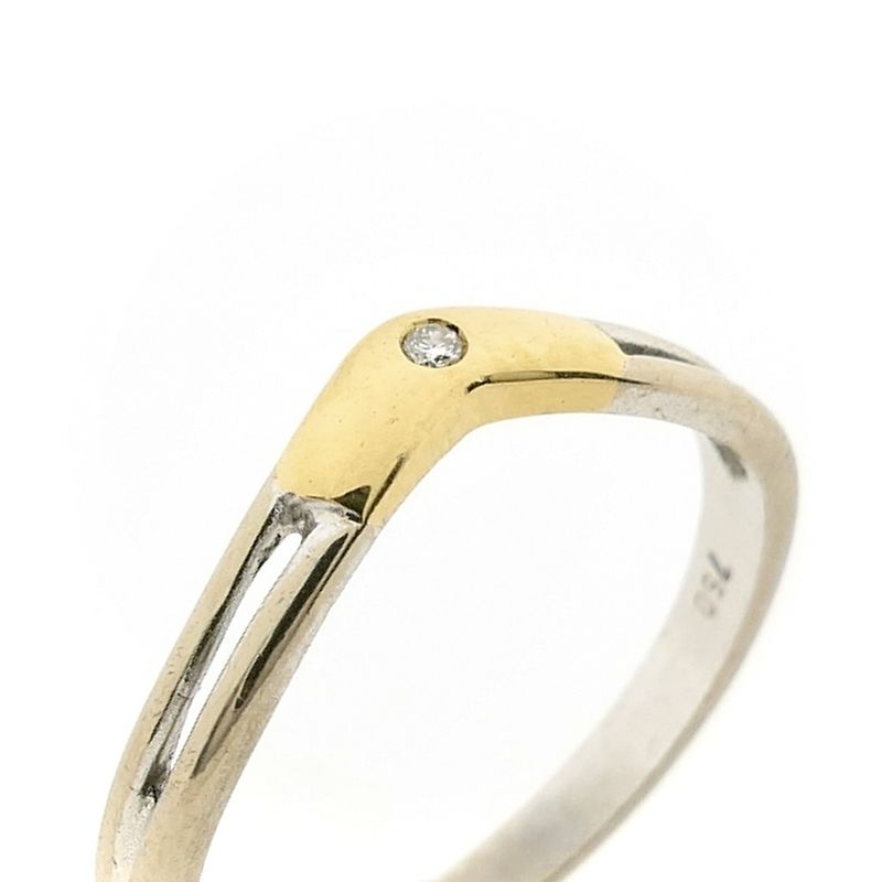 Image 3 of Two-tone gold ring with 0.005 ct diamond.