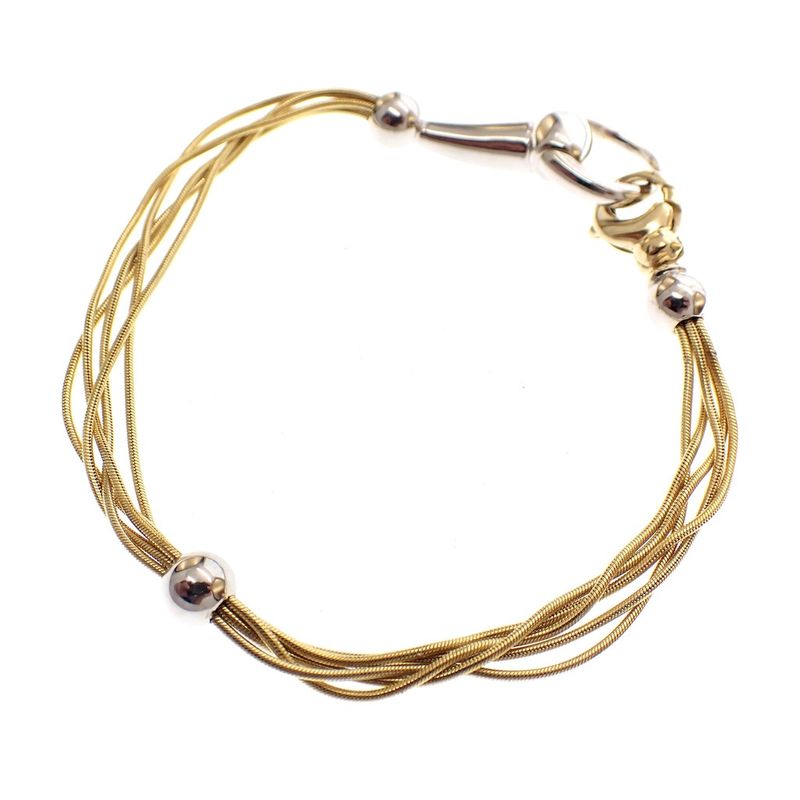 Image 4 of Two-tone gold snake link bracelet; Cetas