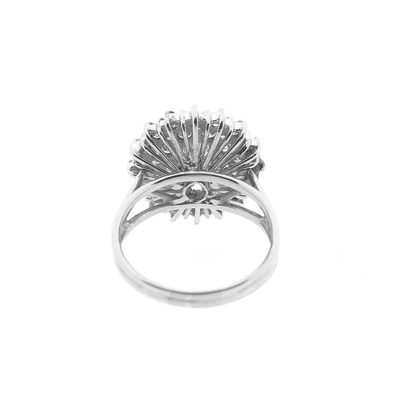 Image 7 of Antique white gold entourage ring with diamonds; 1.29 ct.