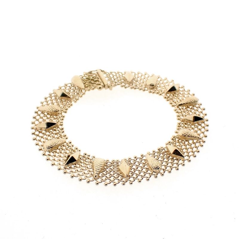 Image 5 of Gold gallery wire link bracelet