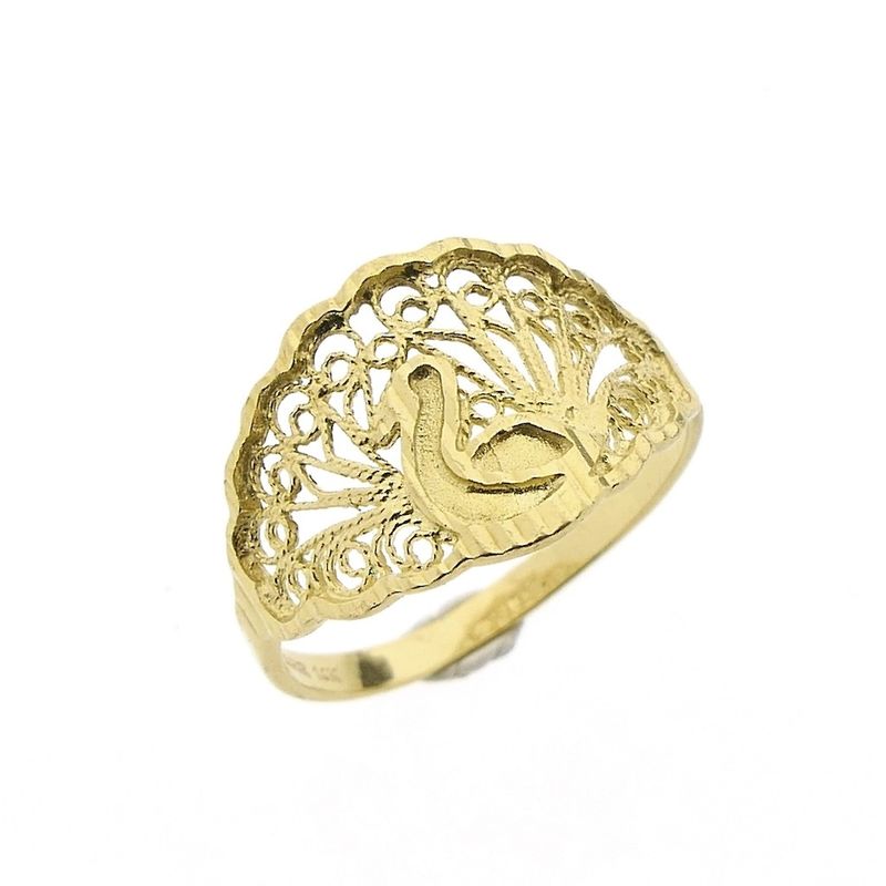 Image 1 of Gold ring with a swan | Vintage