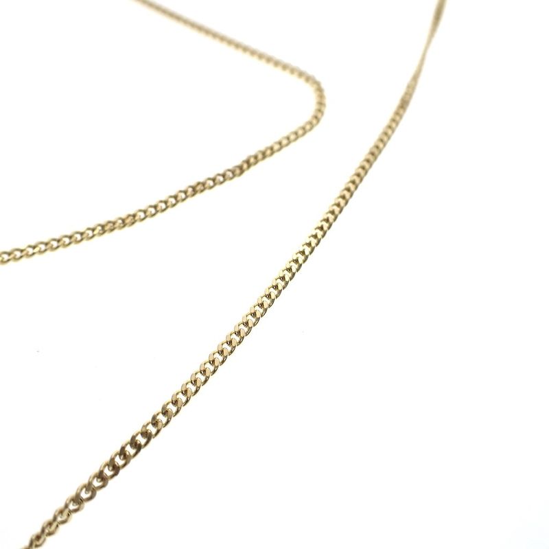 Image 4 of Gold necklace with a fixed pendant and zirconia | 41.5 cm