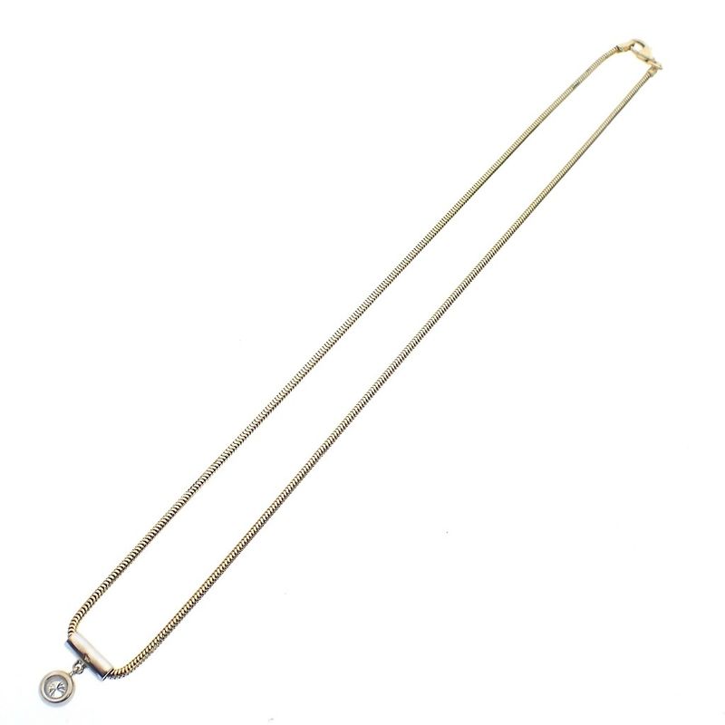 Image 7 of Gold snake link chain with diamond pendant; 0.17 ct. | 39 cm