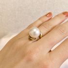 Image 8 of Gold ring with large cultured pearl