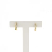 Gold stud earrings with zirconia