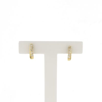 Image 1 of Gold stud earrings with zirconia