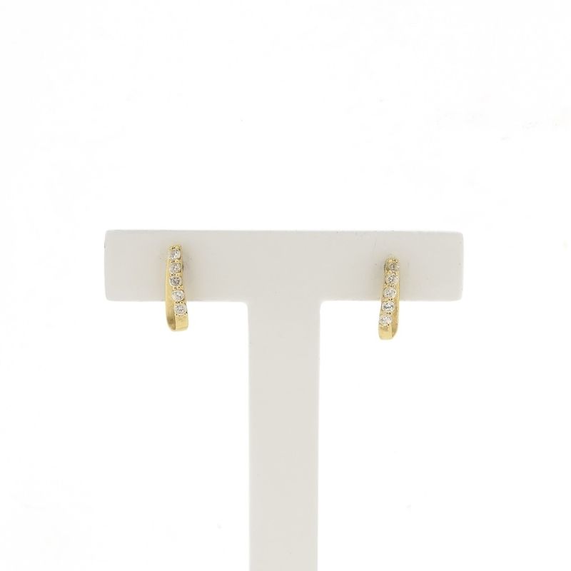 Image 1 of Gold stud earrings with zirconia