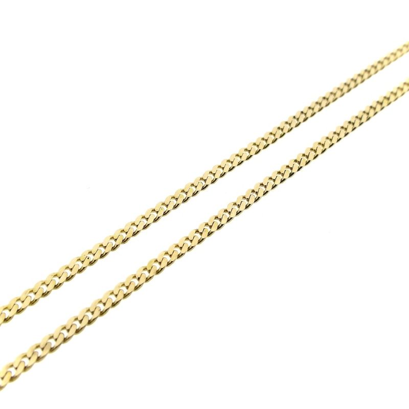 Image 8 of Gold flat gourmet link chain | 41 cm